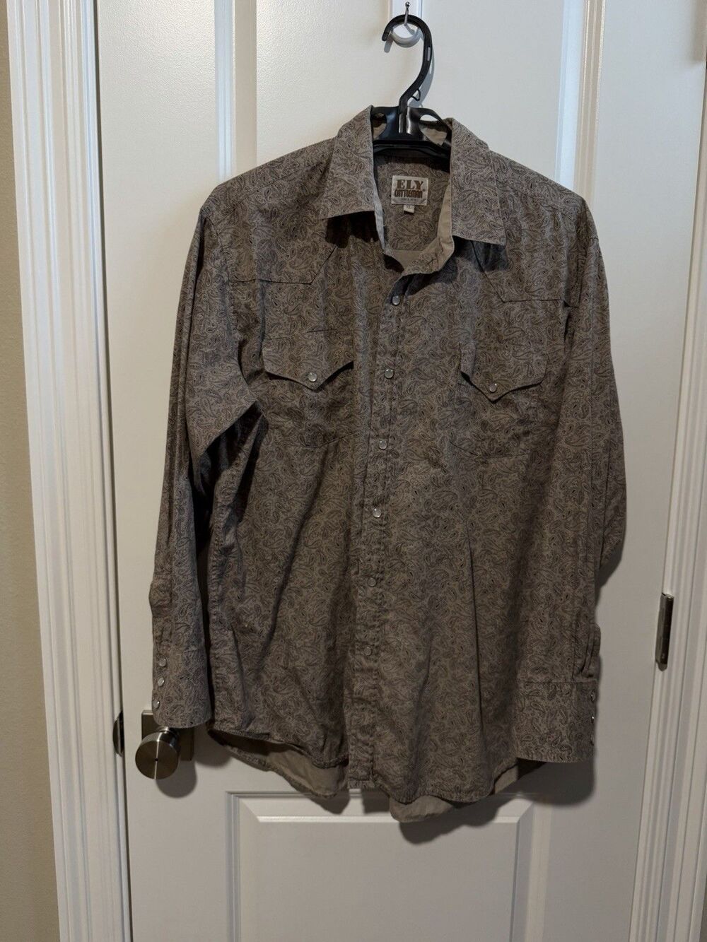 Ely Cattleman Men’s XL Paisley Western Shirt Pearl Snap 100% Cotton Cowboy